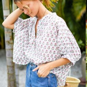 Mandarin Collar Top- Emerson Fry